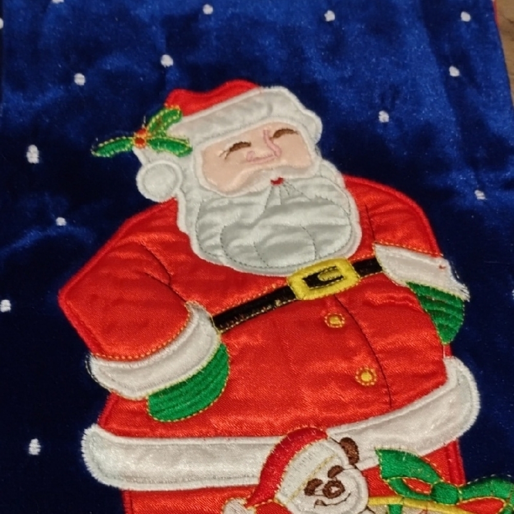 Festive 3PK Santa 🎅🏽 Christmas Stocking - Blue 💙 ♥️Red - Picture 1 of 3